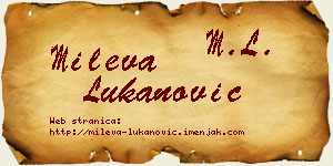 Mileva Lukanović vizit kartica